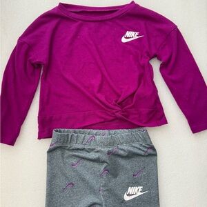 Nike Kids Gray and Purple Leggings